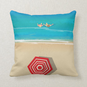 Beach time! throw pillow
