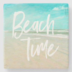 Beach Time Turquoise Sky Beach Seascape Stone Coas Coaster