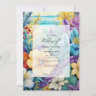 Beach Tones Floral Summer Wedding Invitation