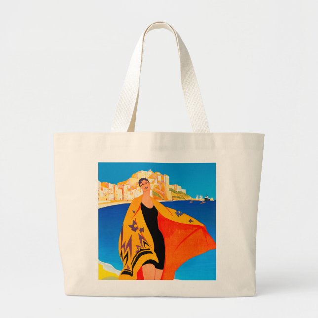 Beach Tote Bag: "French Riviera" (Front)