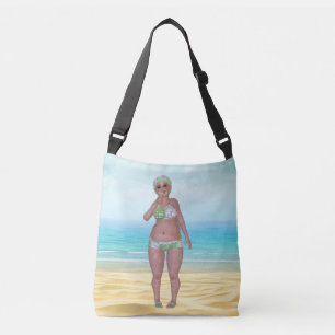 Beach Tote Bag with Funny Bathing Beauty