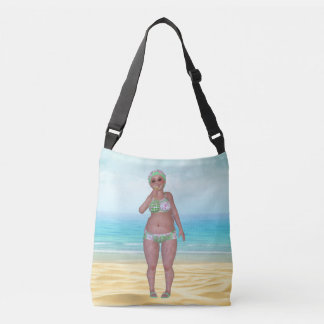 Beach Tote Bag with Funny Bathing Beauty