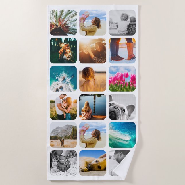 Beach Towel 18 Photo Rounded Template (Front)