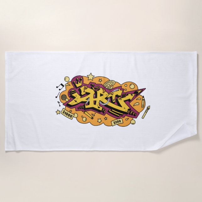 Beach towel art graffiti (Front)