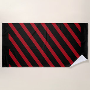 Beach Towel Beach Towels Red and Black Stripe