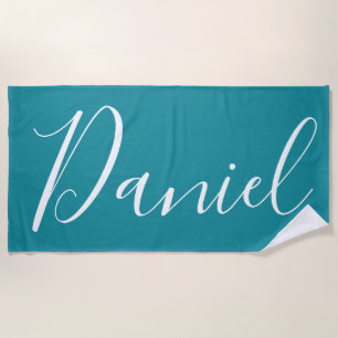 Beach Towel: Bold Font Custom Name, Vacation Gift Towel