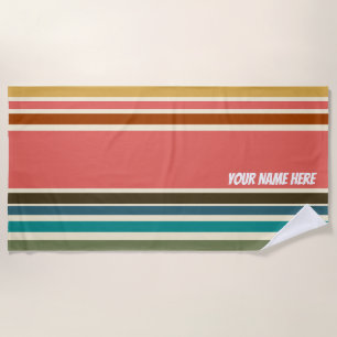 Beach Towel Coral Stripe Miami Sherbet Collection