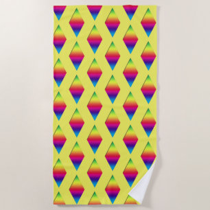 Beach Towel - Diamonds in Rainbow Stripes