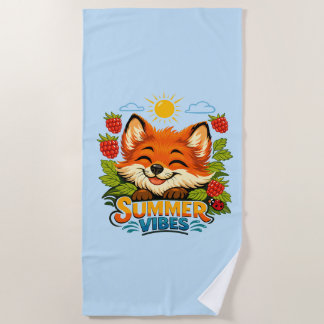 Beach towel featuring a cute little fox