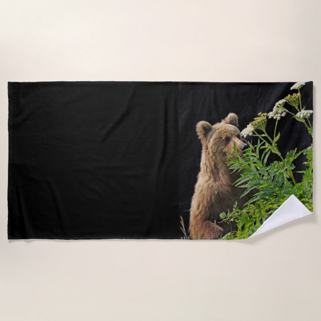 Beach Towel grizzly bear (Front)