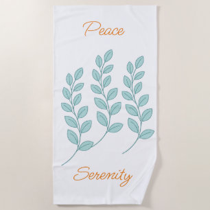Beach Towel Leaves Peace Serenity 