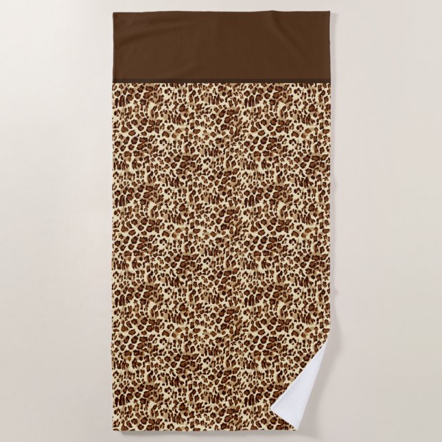 Beach Towel-Leopard Print Beach Towel (Front)