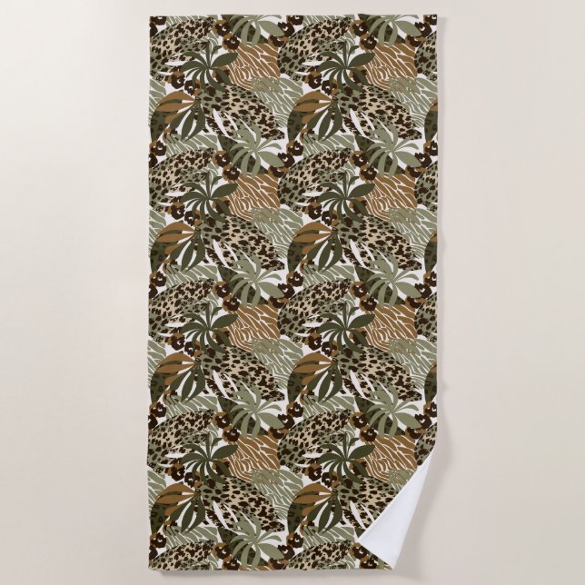 Beach Towel-Leopard Print Beach Towel (Front)
