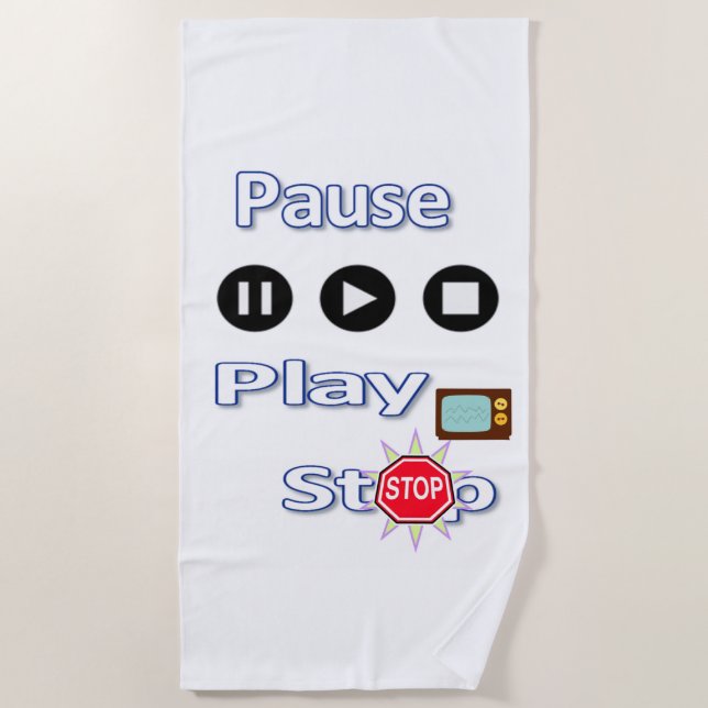 Beach Towel Play Pause Stop  (Front)