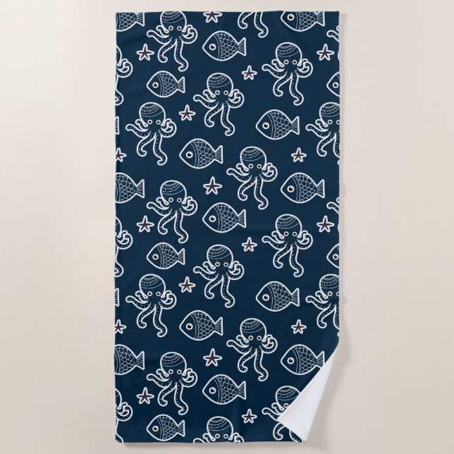 Beach Towel--Sea Life Beach Towel (Front)