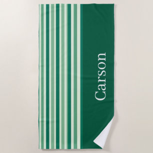 Beach Towel Spring Green & White Stripe