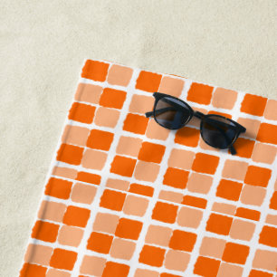 Beach Towel Spring Orange & White Square