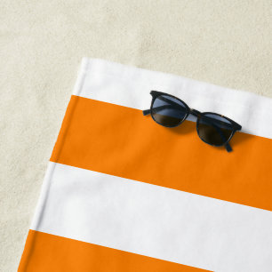 Beach Towel Spring Orange & White Stripe