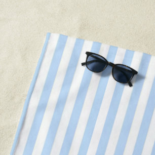 Beach Towel Spring Pastel Blue & White Stripe