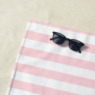 Beach Towel Spring Pastel Pink & White Stripe
