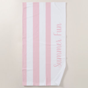 Beach Towel Spring Pastel Pink & White Stripe
