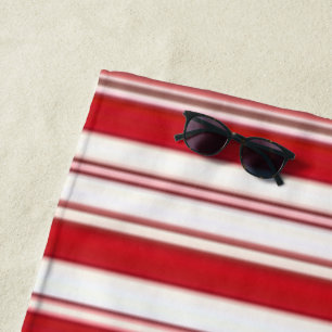 Beach Towel Spring Red & White Stripe