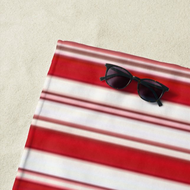 Beach Towel Spring Red & White Stripe (In Situ)