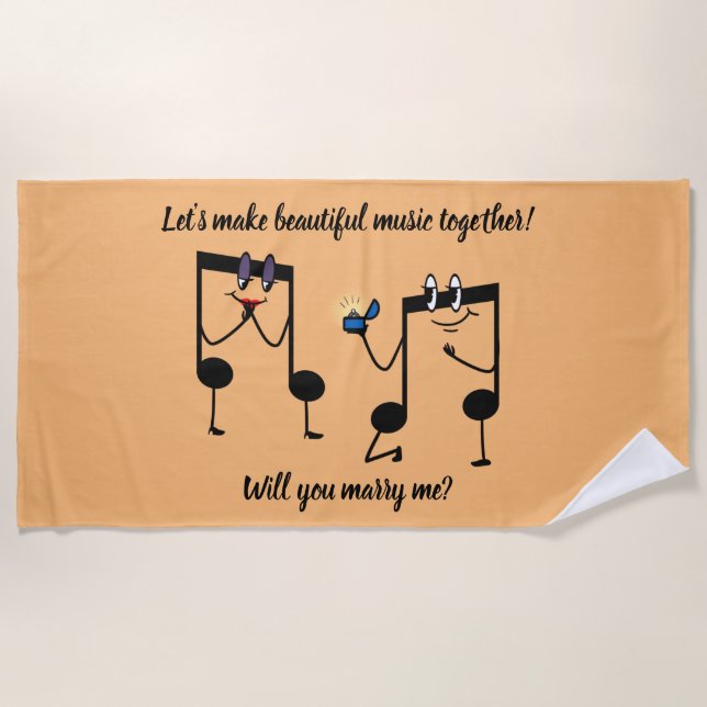 Beach Towel - Will you marry me? (Front)