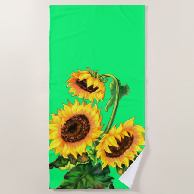Beach Towel with Sunflowers (Front)