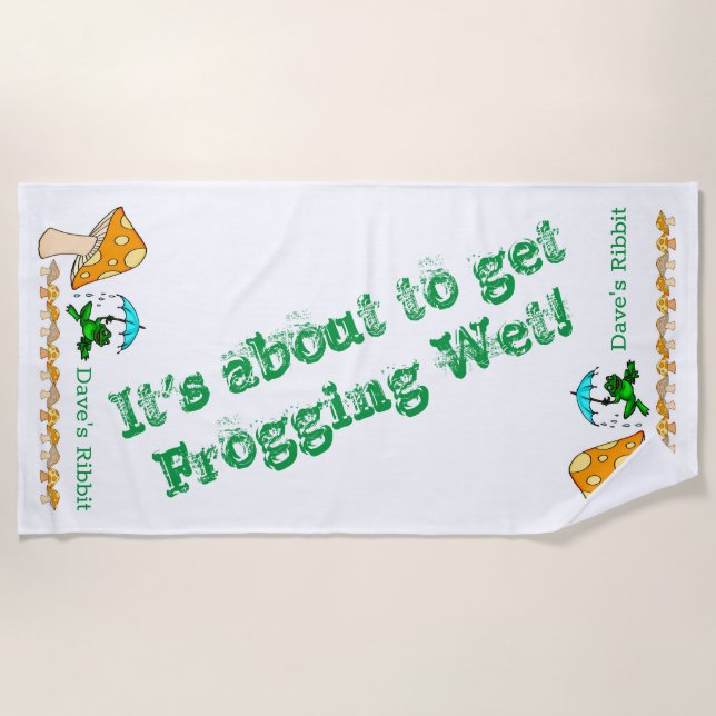 Beach Towels Frog Mushroom Ribbit (Front)