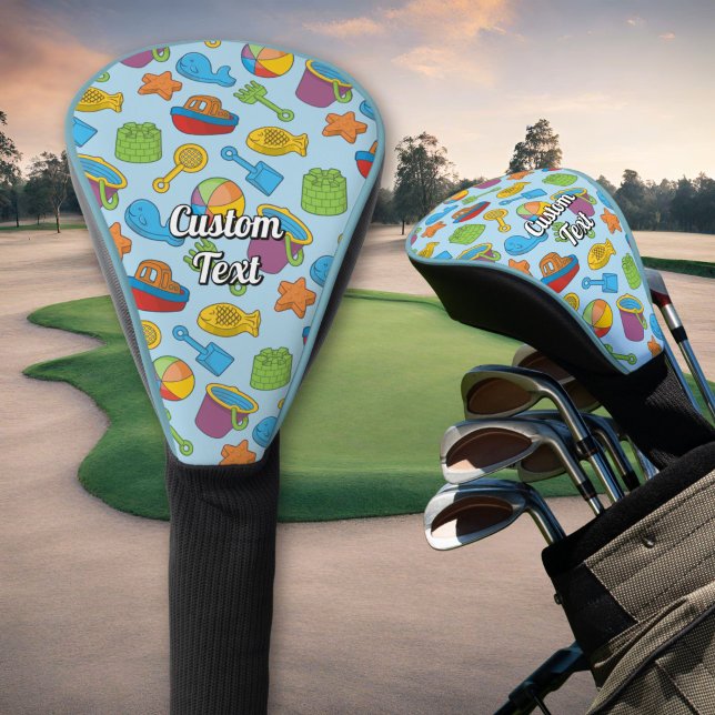 Beach Toys Icons Pattern Golf Head Cover (Creator Uploaded)