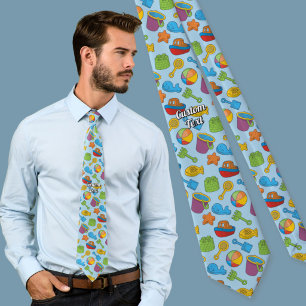 Beach Toys Icons Pattern Tie
