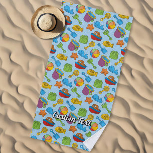 Beach Toys Icons Pattern Towel
