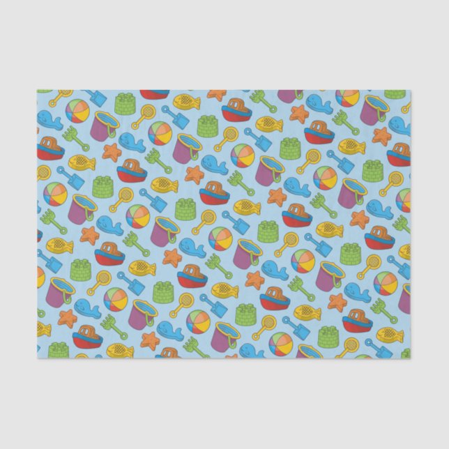 Beach Toys Icons Tissue Paper (Front)