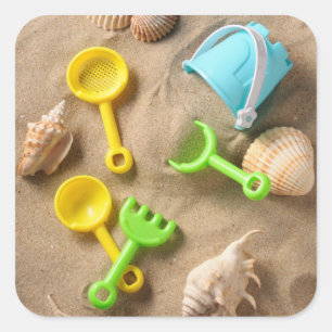 Beach Toys Square Sticker