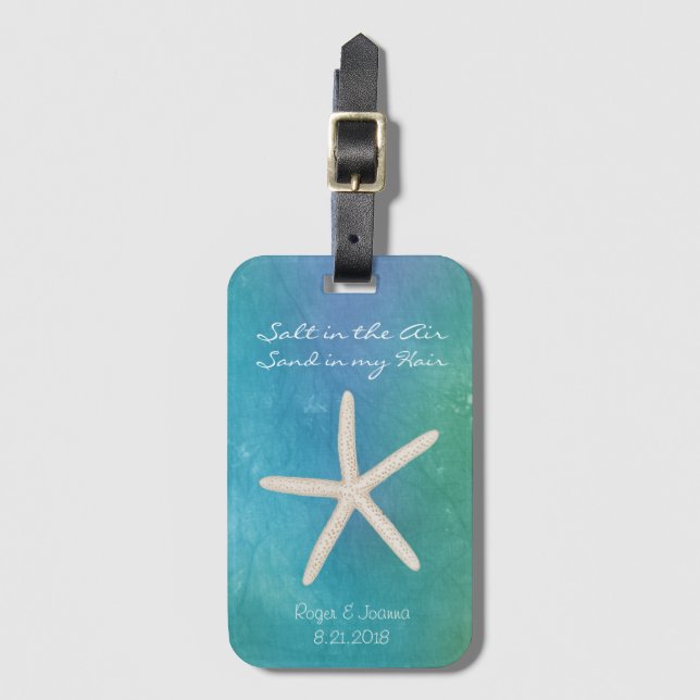 Beach Travel Wedding Luggage Tag (Front Vertical)