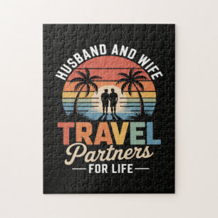 Beach Travelling - Husband and Wife Travel Partner Jigsaw Puzzle