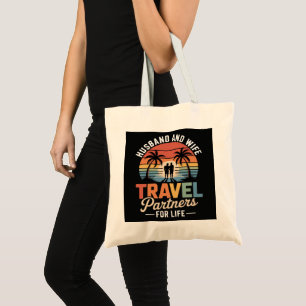 Beach Travelling - Husband and Wife Travel Partner Tote Bag