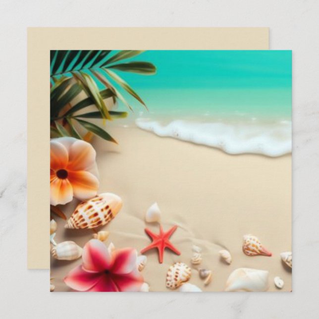 Beach Treasures Blank Greeting Card (Front/Back)