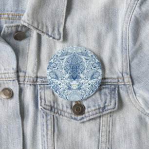 Beach treasures in blue 3 inch round button