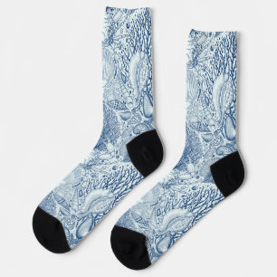 Beach treasures in blue socks