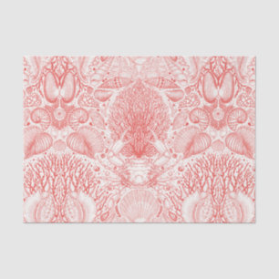 Beach treasures in coral red tissue paper