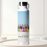 Beach Tribe Friends Vacation Bachelorette Photo Water Bottle<br><div class="desc">This design may be personalized in the area provided by changing the photo and/or text. Or it can be customized by clicking Personalize this Template and then choosing the click to customize further option and delete or change the colour of the background, add text, change the text colour or style,...</div>