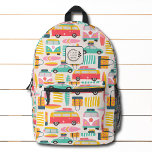 Beach Trip Travel Surfing Add Logo Corporate Printed Backpack<br><div class="desc">Beach Trip Travel Surfing Add Logo Corporate Backpack features a fun modern colourful tropical beach,  travel themed pattern with surfboards,  cars,  beach toweld and more with your custom business logo. Perfect for corporate gifts,  school,  sports,  gym,  travel and more. Designed by ©2024 Evco Studio www.zazzle.com/store/evcostudio</div>