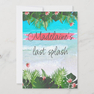 Beach Tropical Bachelorette Green Blue Invitation
