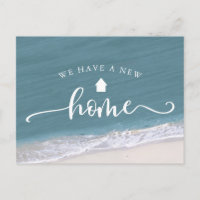 Beach Tropical Calligraphy Moving New Address