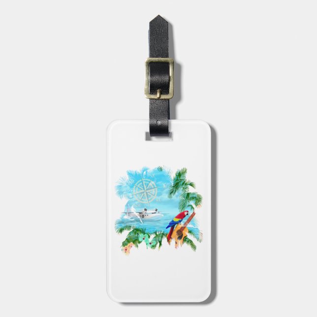 Beach Tropical Music Luggage Tag (Front Vertical)