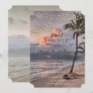 Beach Tropical,Palm Bridal Shower Invitation