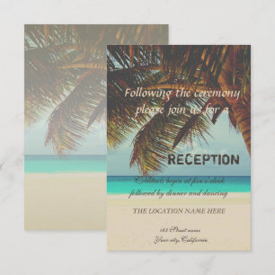 Beach Tropical,Palm Reception Invitation