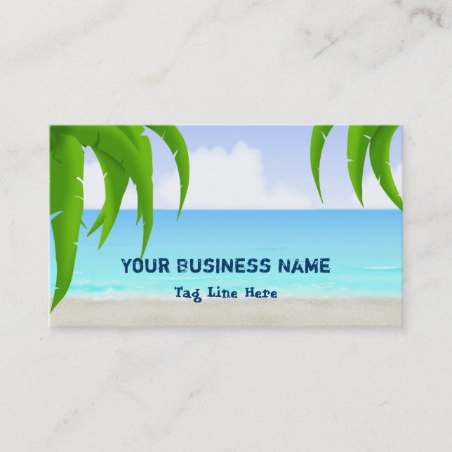 Beach Tropical Palm Trees Business Card (Front)